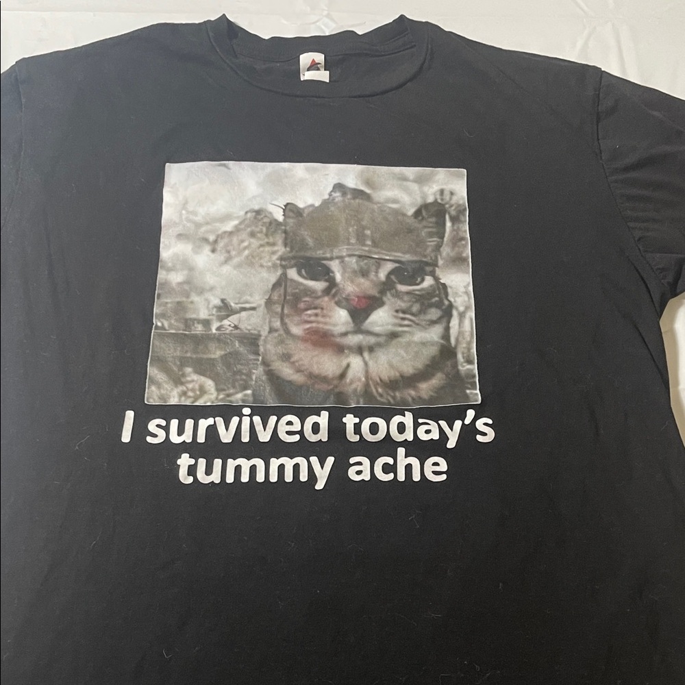 Funny Cat Graphic T-Shirt - Black